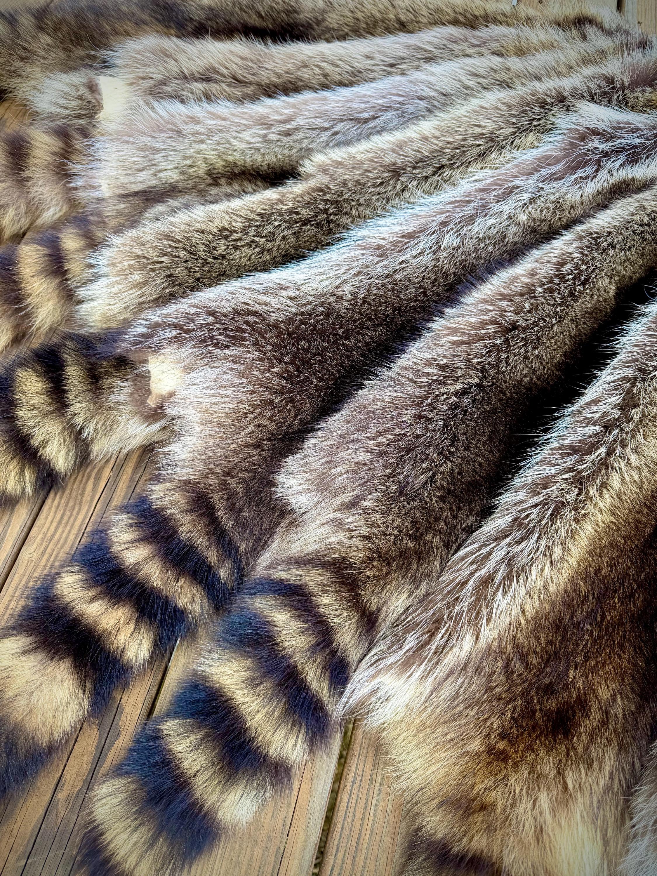 Maine Raccoon Pelt, Prime Northern Heavy Raccoon, Professionally Soft Tanned