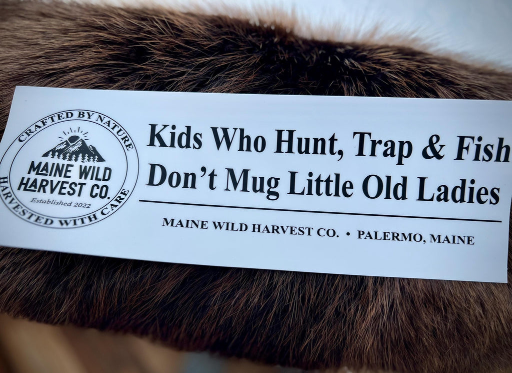 Kids Who Hunt, Trap & Fish Bumper Sticker (11.5” x 4”)