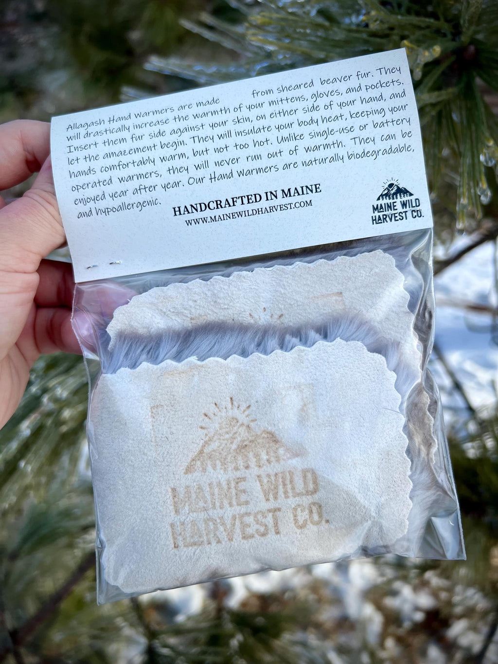 Maine Gift Set: Just a Kid from Maine Mug, Chaga Tea, Beaver Fur Hand Warmers & Maple Syrup