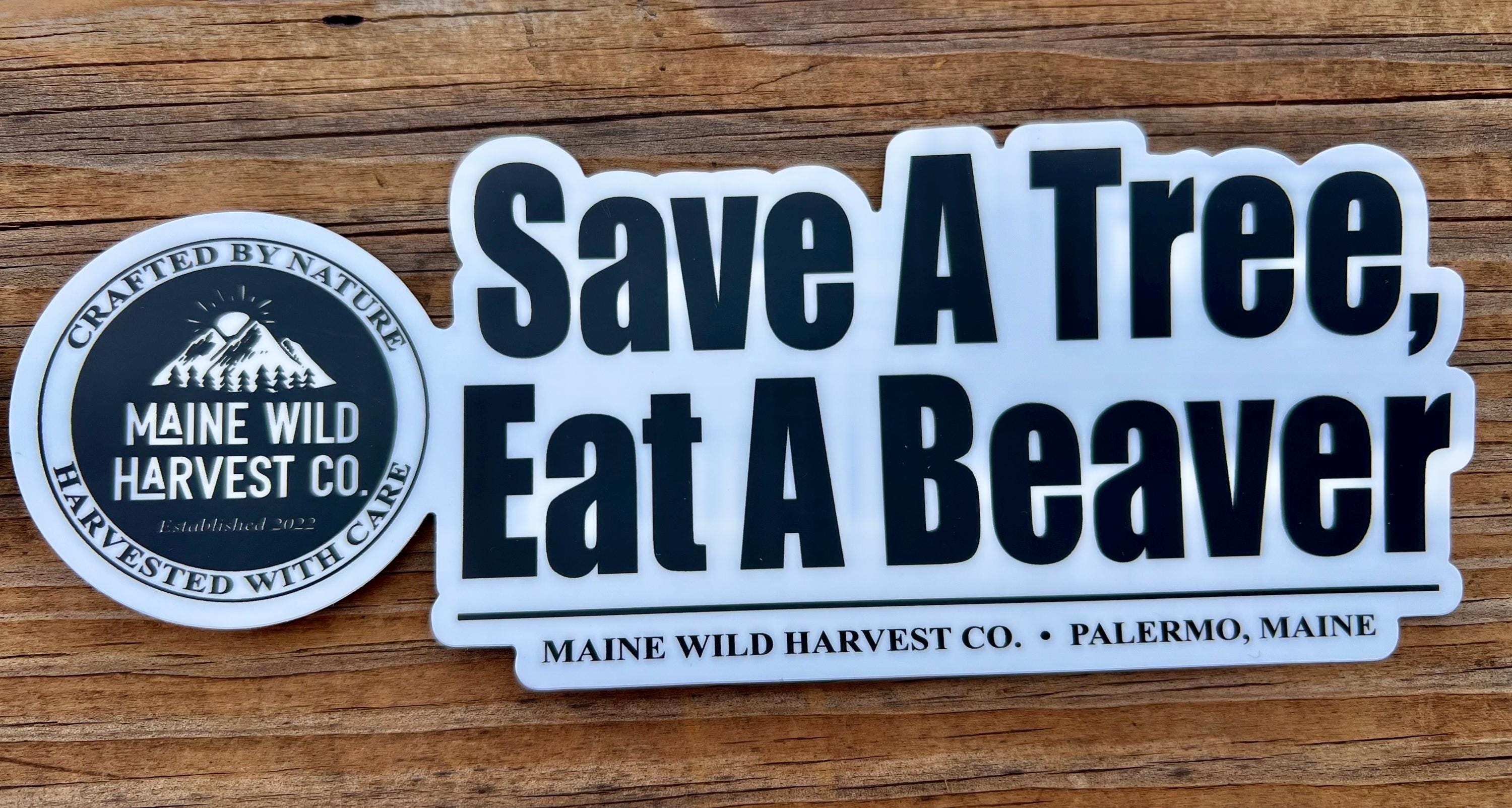 Save A Tree, Eat A Beaver Sticker - 7.5” x 3”