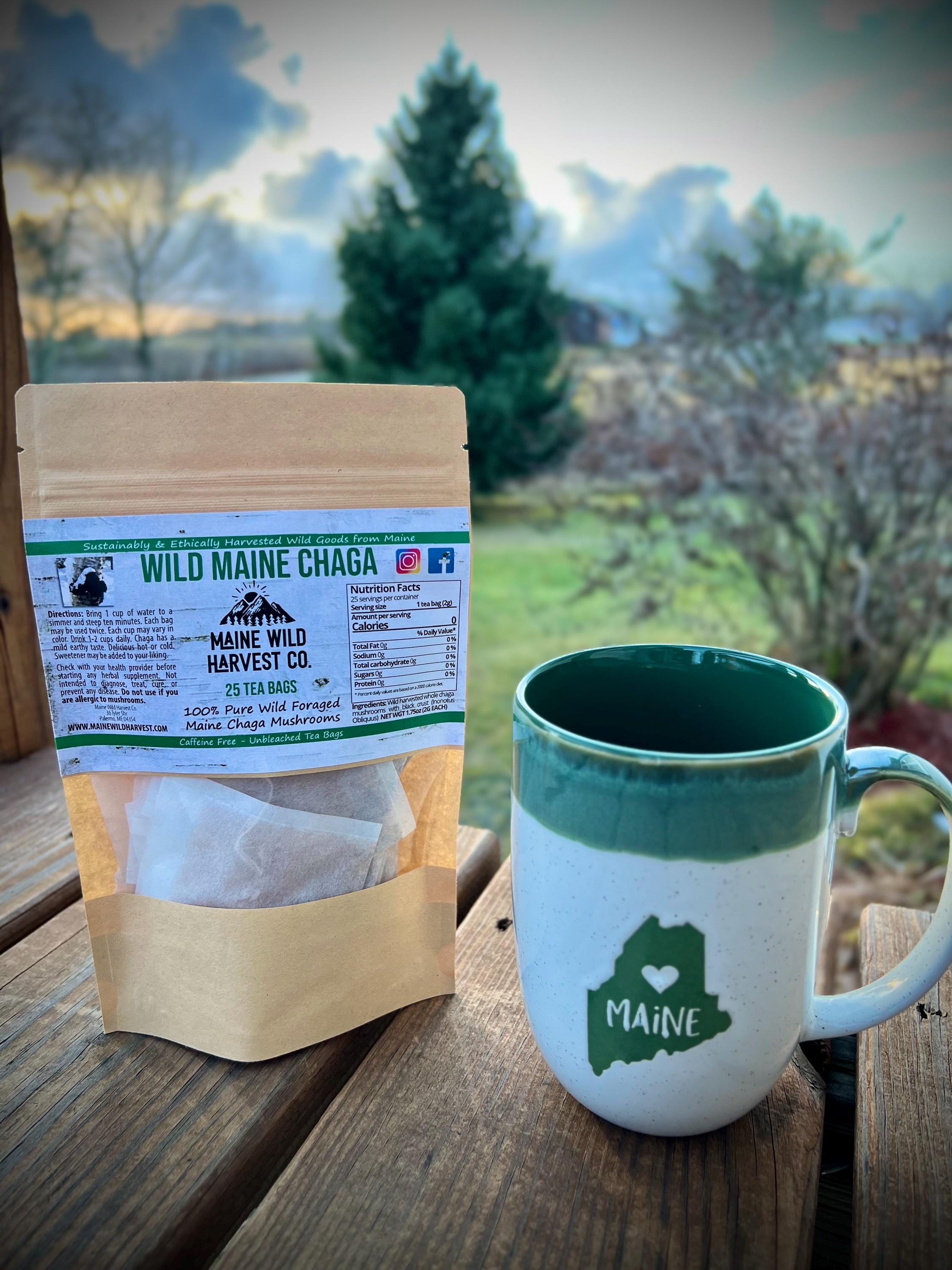 Maine Gift Set: Maine Mug, Chaga Tea, Beaver Fur Handwarmers and Maine Maple Syrup