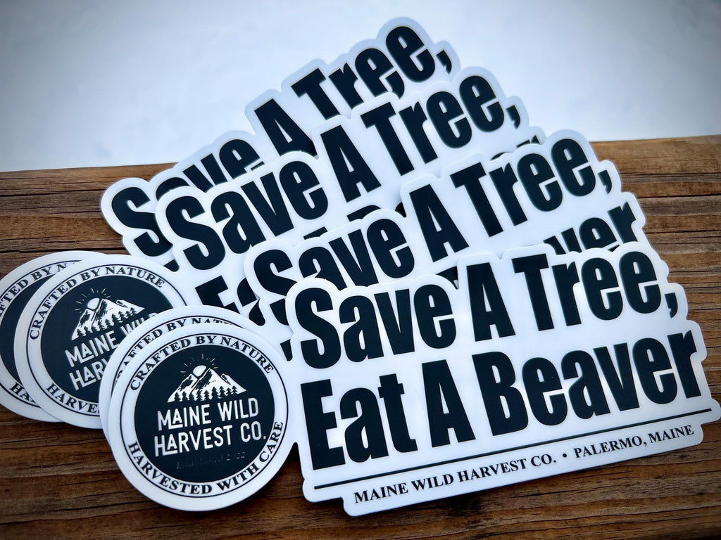 Save A Tree, Eat A Beaver Sticker - 7.5” x 3”