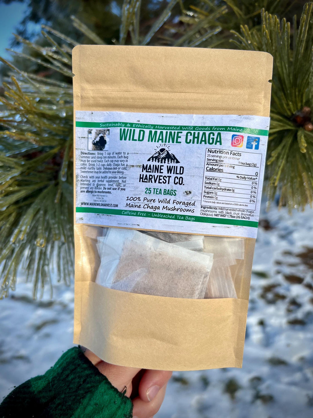 Maine Gift Set: Maine Mug, Chaga Tea, Beaver Fur Handwarmers and Maine Maple Syrup